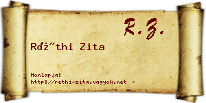 Réthi Zita névjegykártya